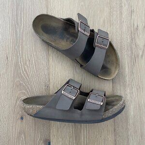Birkenstock Sandals 41 Women 10-10.5 Arizona Birkibuc Mocha Brown Men 8-8.5